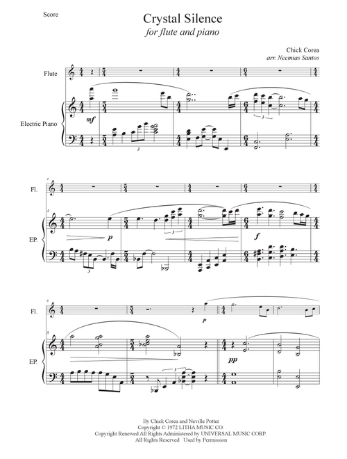 Crystal Silence (Arr. Neemias Santos) - Chick Corea (Flute and Piano)