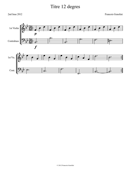 Titré 12 degrés sheet music arranged by fgenolini