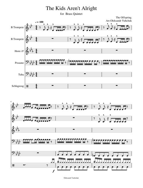 The Kids Aren't Alright for Brass Quintet