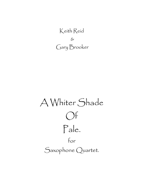 A Whiter Shade Of Pale (Arr. Spence Bundy) - Procol Harum (Woodwind Ensemble)