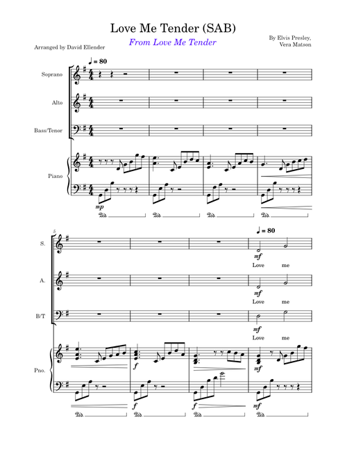 Love me tender – Elvis Presley