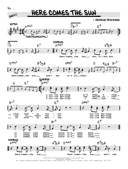 Here Comes The Sun [Jazz version] - The Beatles (Real Book - Melody-Chords-Lyrics)