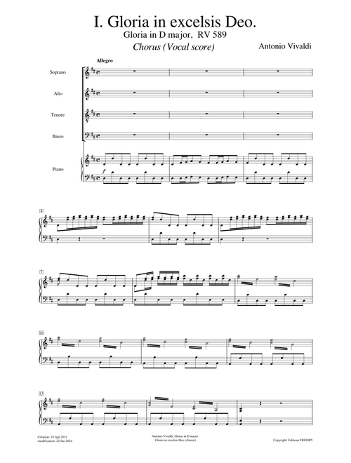 Gloria in D major, RV 589, I - Gloria in excelsis Deo – Antonio Vivaldi