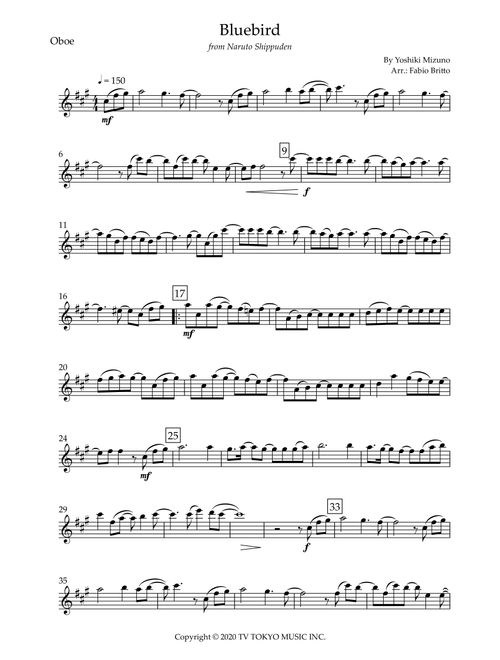 Ikimono Gakari's Blue Bird (Arr. Fabio Britto) - Yoshiki Mizuno (Oboe Solo)