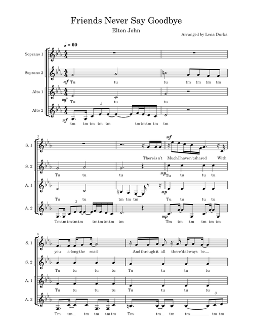 Friends never say goodbye – Elton John