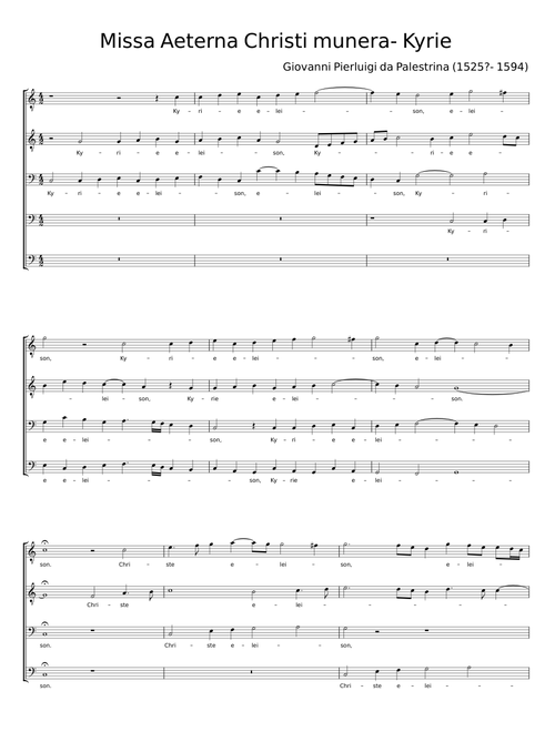 Missa Æterna Christi munera - Giovanni Pierluigi da Palestrina