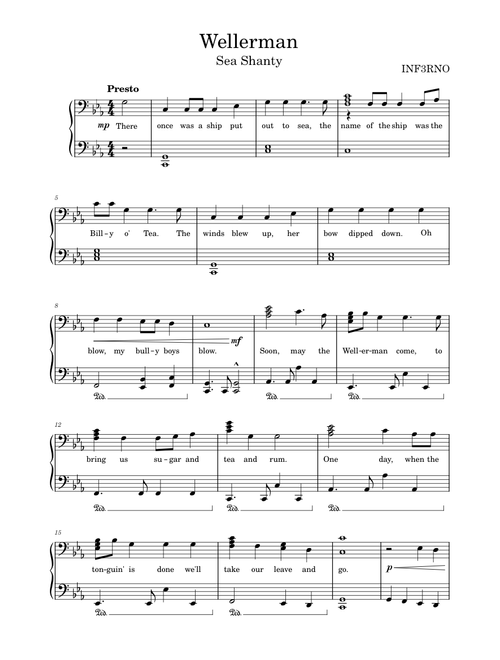 Wellerman (Sea Shanty) Piano Arrangement