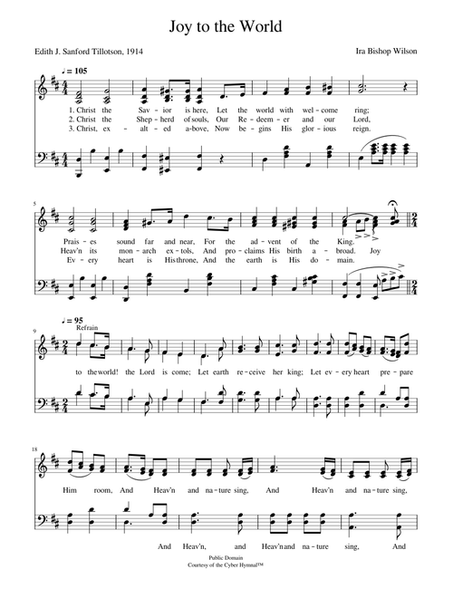 Joy to the world (tillotson) - Ira B. Wilson