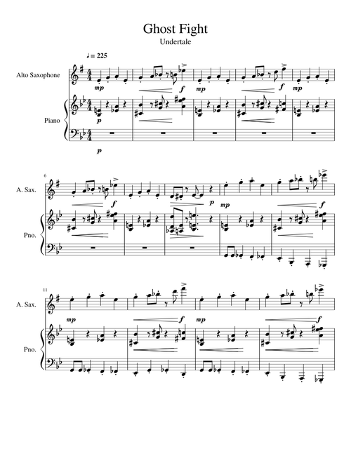 Ghost Fight - Undertale: For Piano & Alto Saxophone