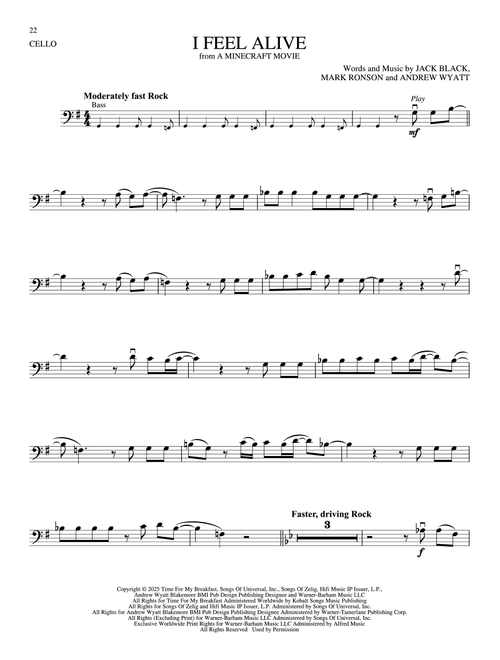 I Feel Alive (from A Minecraft Movie) - Jack Black (Cello Solo)