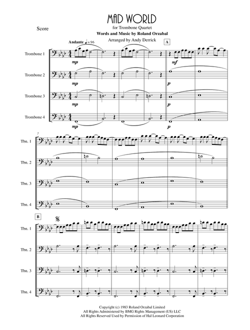 Mad World (Arr. Andy Derrick) - Adam Lambert (Brass Ensemble)