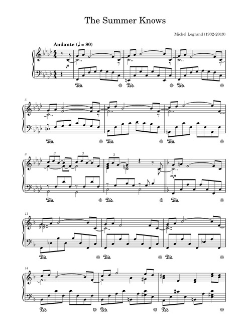 The Summer Knows - Michel Legrand