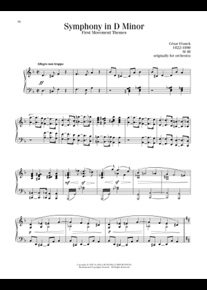 Symphony in D minor – César Franck Sheet Music for Cello (Solo
