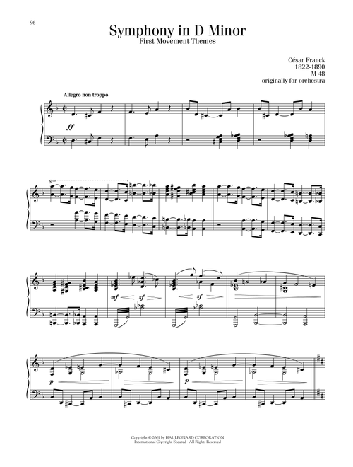 Symphony In D Minor, First Movement Theme - Cesar Franck (Piano Solo)