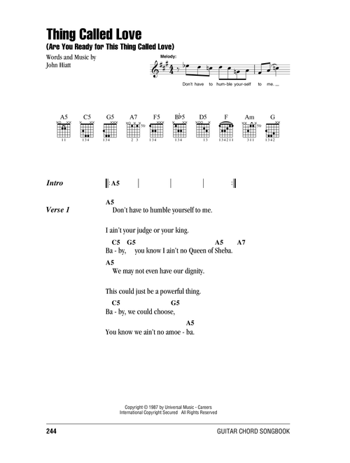 Thing Called Love (Are You Ready For This Thing Called Love) - Bonnie Raitt (Guitar Chords-Lyrics)