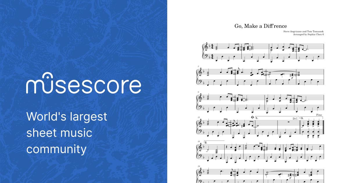 Go make a diff rence sheet music for piano solo easy musescore