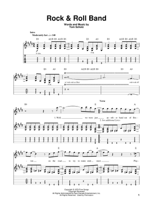 Play Official version of Don't Look Back Sheet Music by Boston