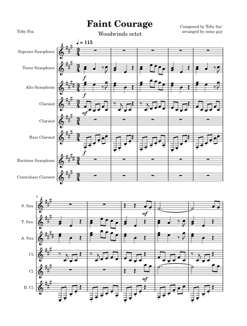 Faint Courage-woodwinds octet