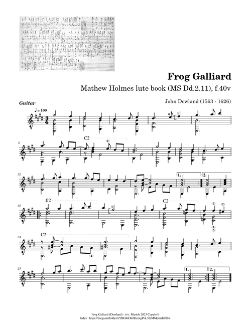 Frog Galliard – John Dowland (1563 - 1626)