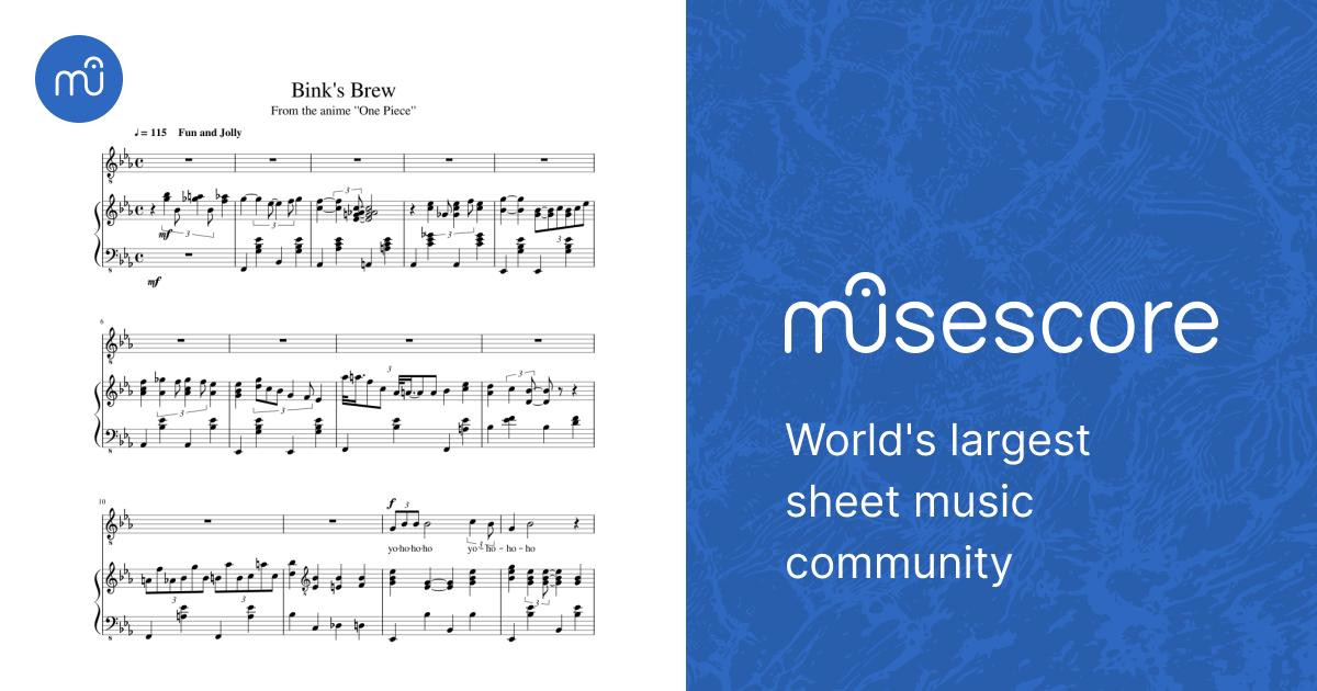 Bink's Sake/Brew One Piece Romaji & English Lyrics Sheet music for
