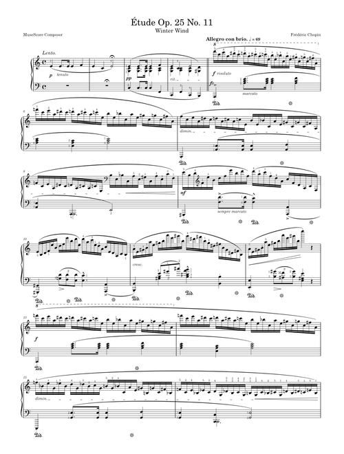 Etude Op. 25 No. 11 "Winter Wind"
