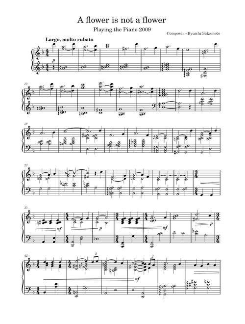 Ryuichi Sakamoto sheet music by 92bosendorfer | Play, print, and