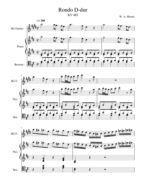 Duet: Rondo in D major, K. 485