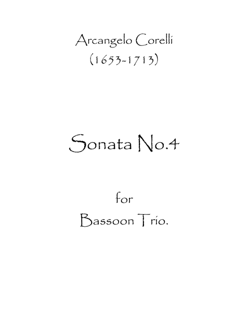 Sonata No.4 (Arr. Spence Bundy) (Woodwind Ensemble)