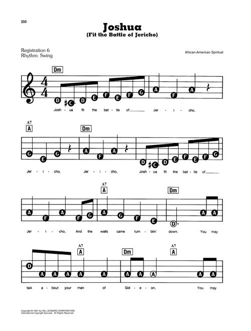 Joshua (Fit The Battle Of Jericho) - African-American Spiritual (E-Z Play Today)