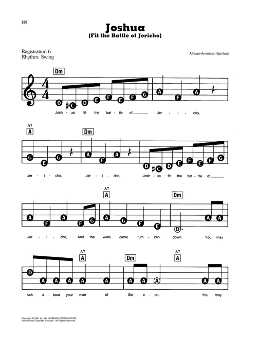 Joshua (Fit The Battle Of Jericho) - African-American Spiritual (E-Z Play Today)