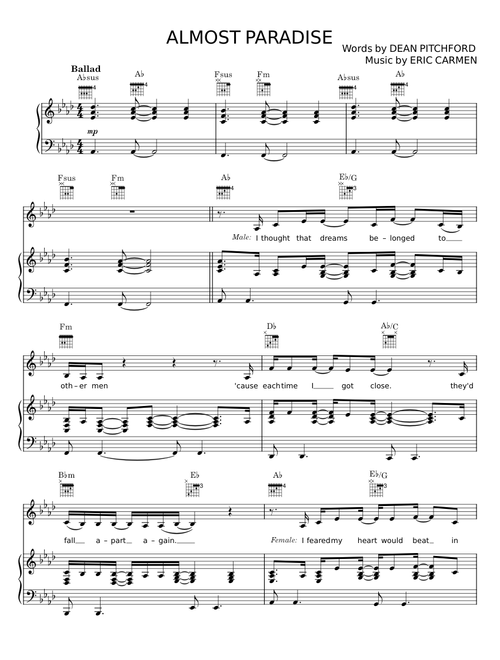 ALMOST PARADISE - DEAN PITCHFORD