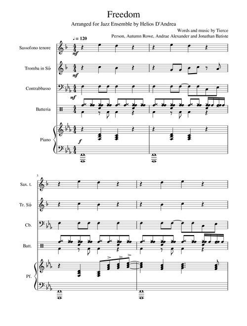 Freedom (Arr. Helios D'Andrea) - Jon Batiste (Small Ensemble)