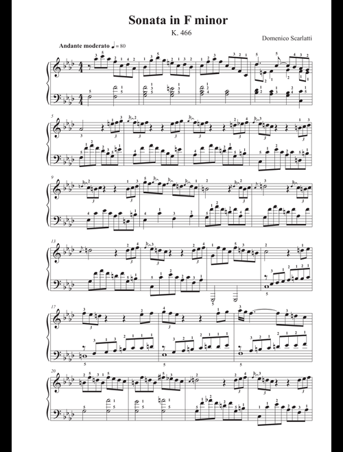 Sonata in F minor (Arr. Avgusta Udartseva) - Domenico Scarlatti (Piano Solo)