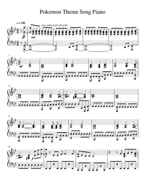 Pokemon Theme Song Piano
