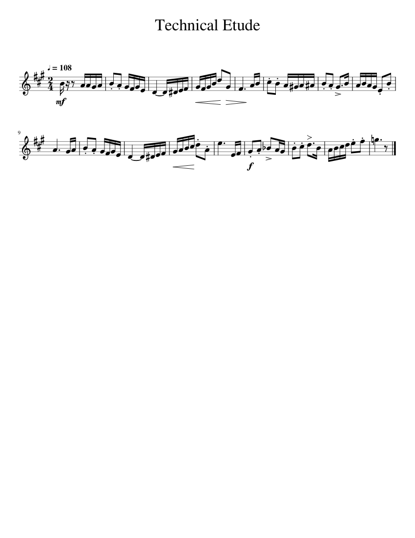 Technical Etude Sheet Music for Trumpet in b-flat (Solo) | MuseScore.com