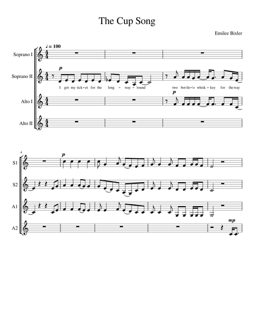 The Cup Song (Campfire) SSAA