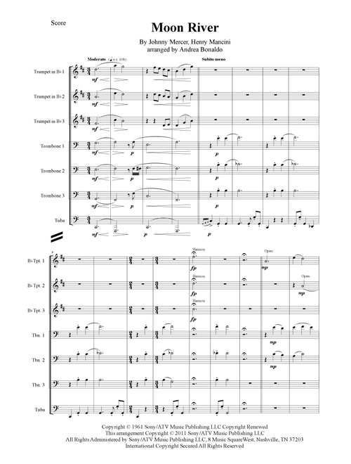 Moon River (Arr. Andrea Bonaldo) - Andy Williams (Small Ensemble)