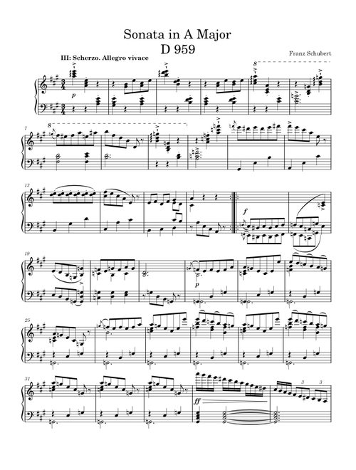 Sonata in A Major, D 959 – Franz Schubert – 3rd Movement