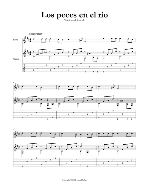 Los peces en el río (Arr. Mark Phillips) - Traditional Spanish (Instrumental Duet)