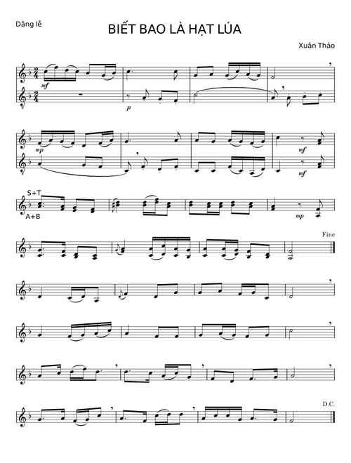 BIẾT BAO LÀ HẠT LÚA - Xuân Thảo