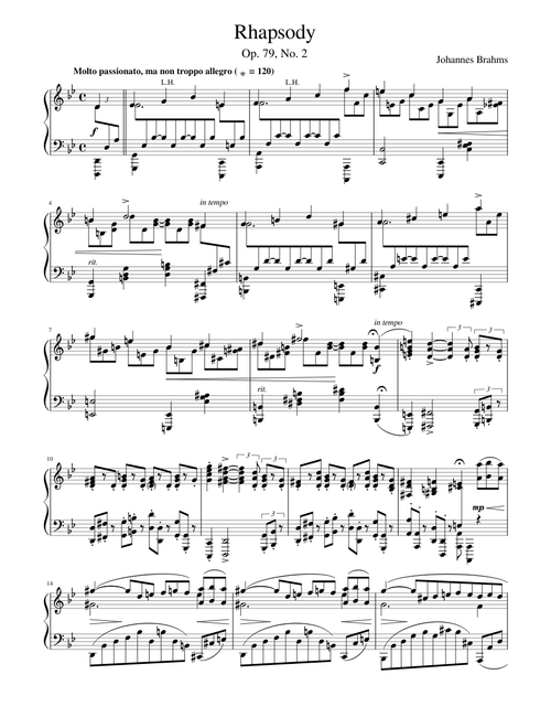 Brahms - Rhapsody Op. 79 No. 2