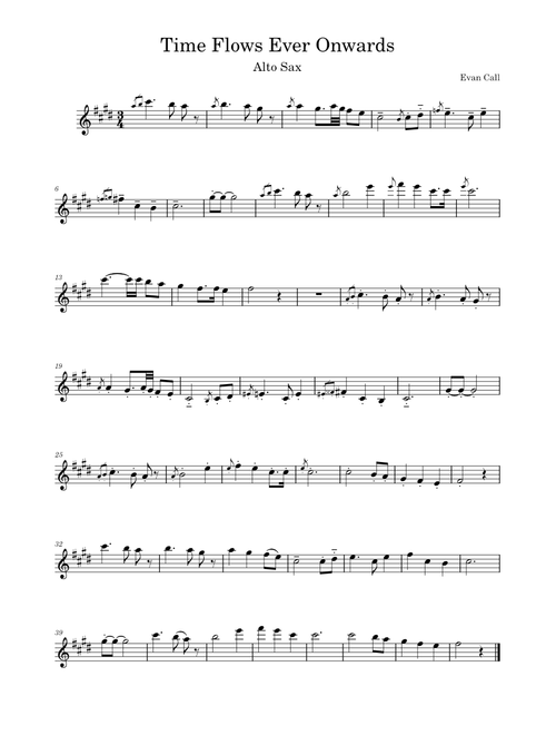 Time Flows Ever Onward – Evan Call (alto sax)