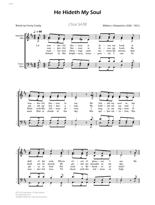 He Hideth My Soul - SATB Choir (Arr. César Madeira) - William J Kirkpatrick (Choral, SATB)