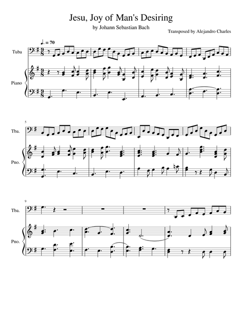 Jesu Joy of Man's Desiring for tuba