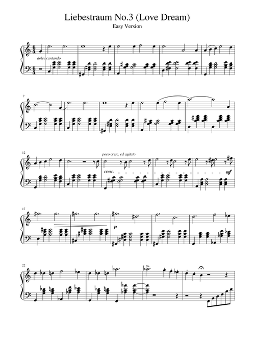 Liebestraum No.3 (Love Dream) - Easy Version