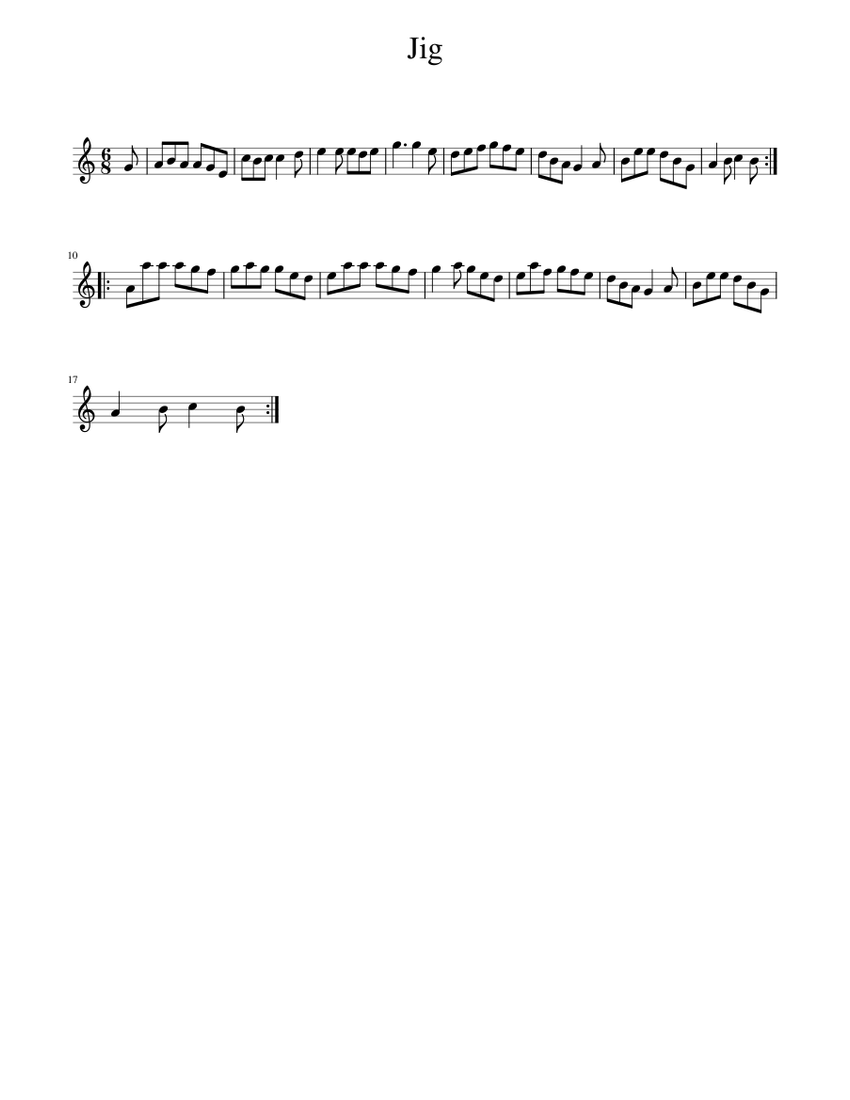 Jig Sheet music for Piano (Solo) Easy | Musescore.com