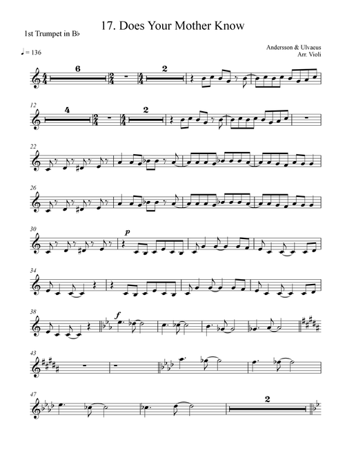 Does Your Mother Know (Arr. Violi) - ABBA (Trumpet Solo)