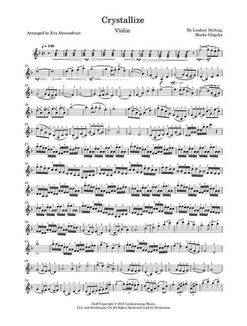 Crystallize (Arr. Eva Alexandrian) - Lindsey Stirling (Violin Solo)