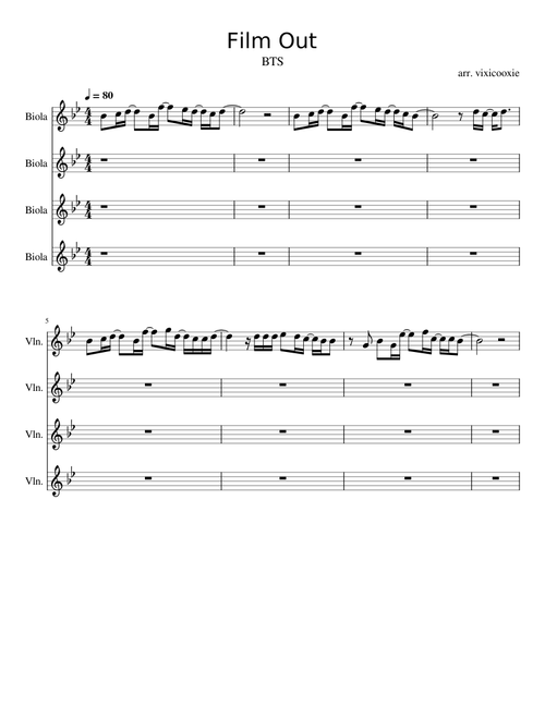 Film Out – BTS Violin Sheet Music