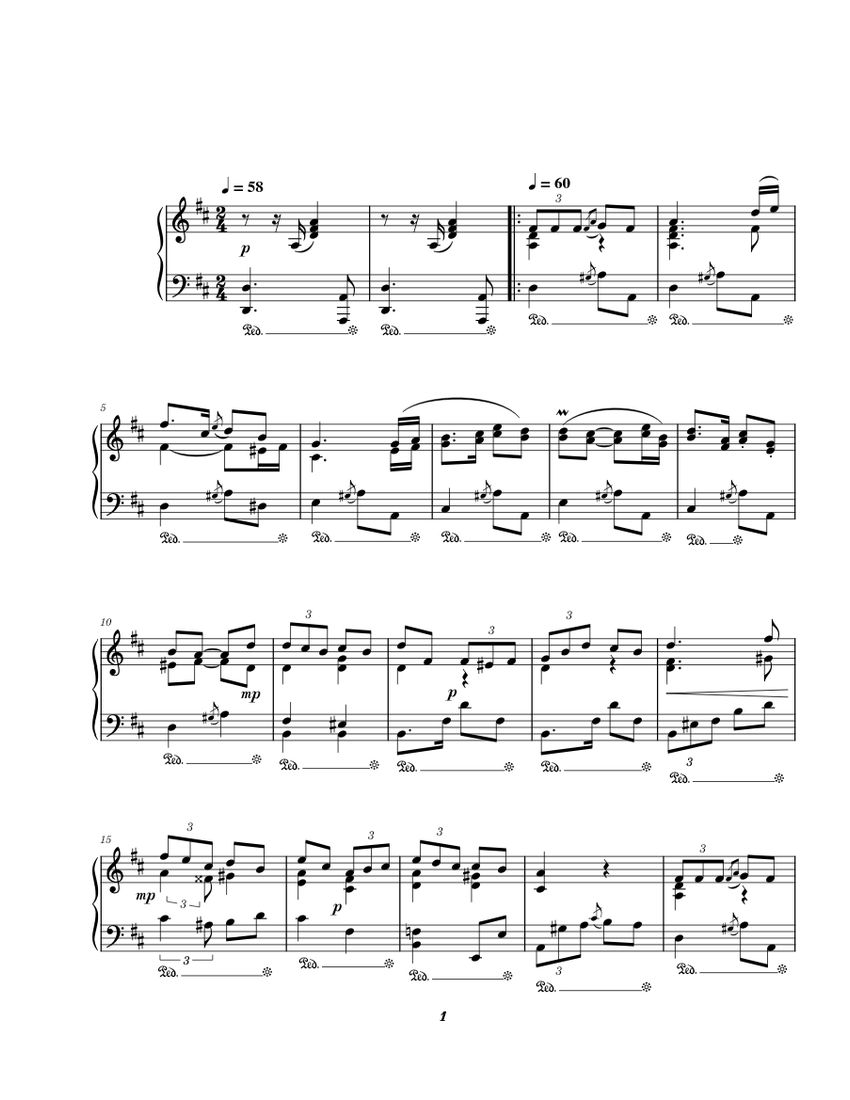 TANGO FOR TWO 楽譜 Tango - Composition for piano - Musescore Sheet Music for
